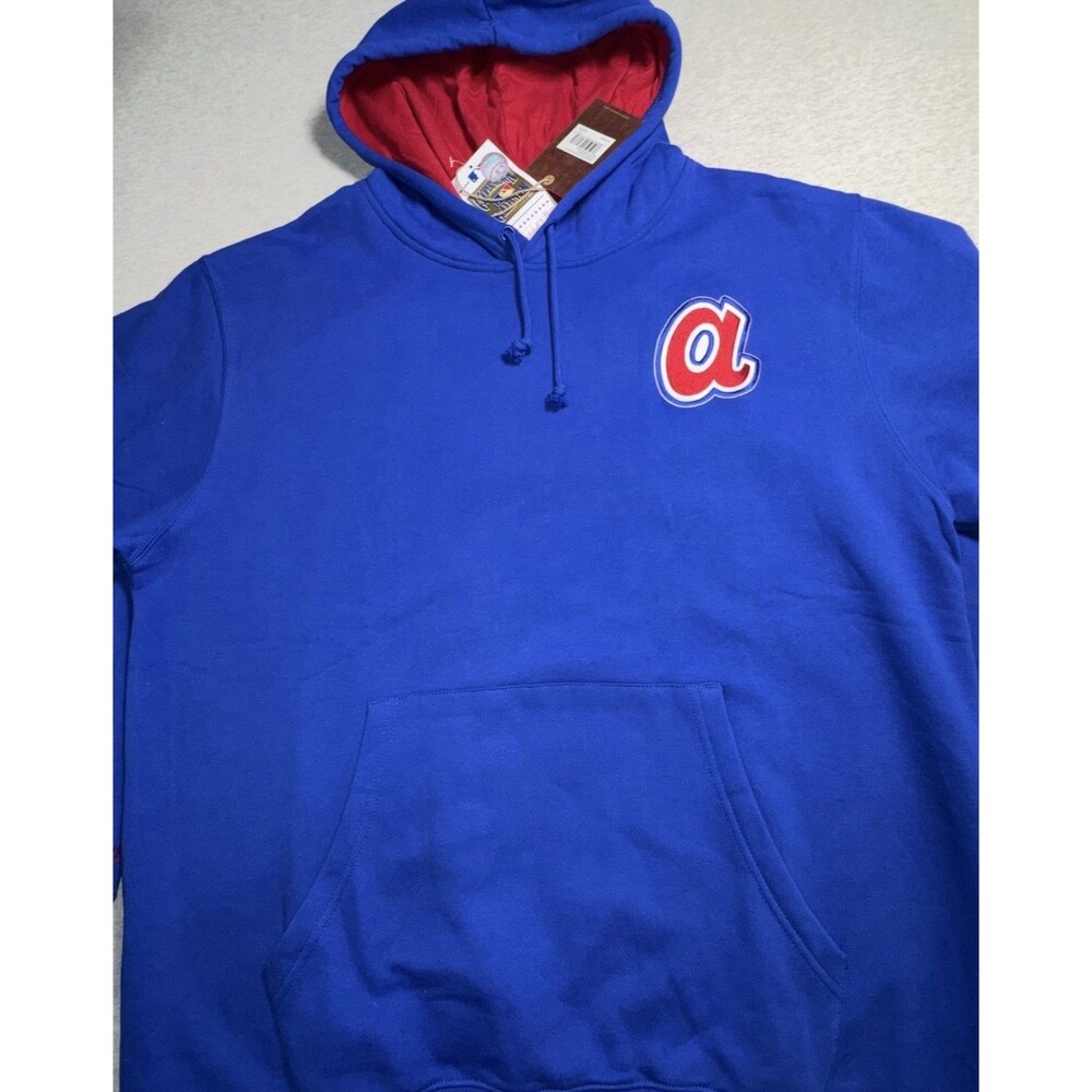 Hank Aaron Atlanta Braves Collector Edition Blue Hooded Cotton Pullover Size XL